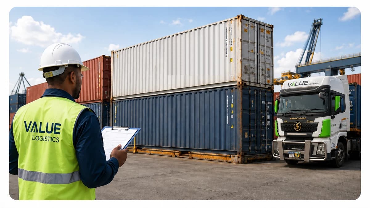 Value Logistics customs broker inspecting containers