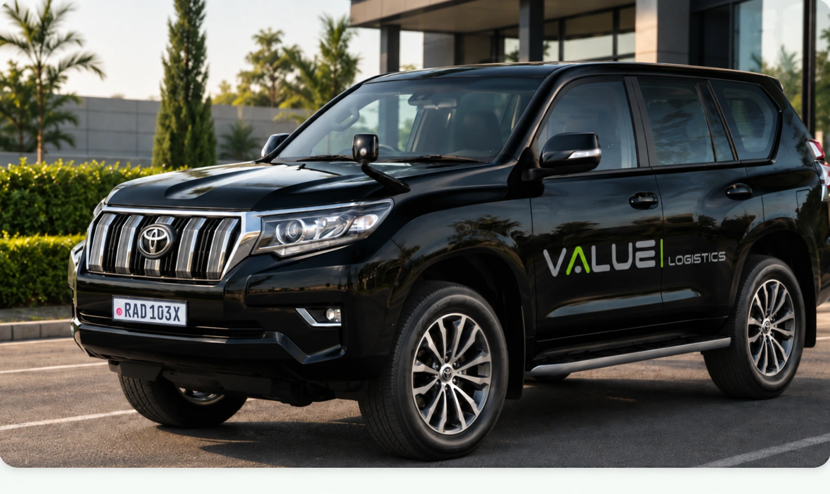 Value Logistics branded Toyota Prado available for rental