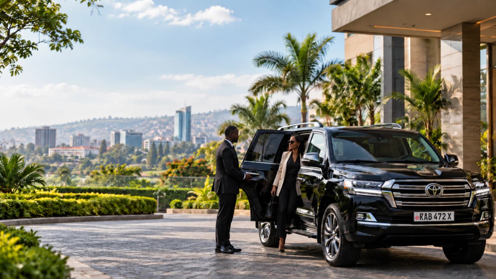 Value Logistics chauffeur opening the door for a client
