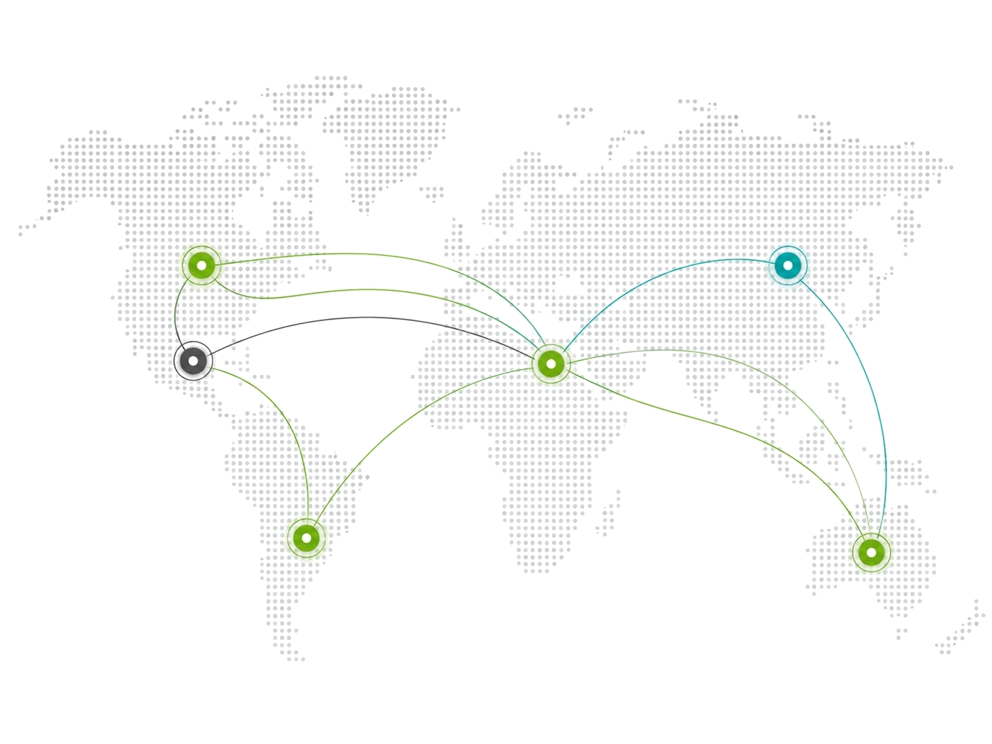 Map of Value Logistics' global freight network with connected trade routes
